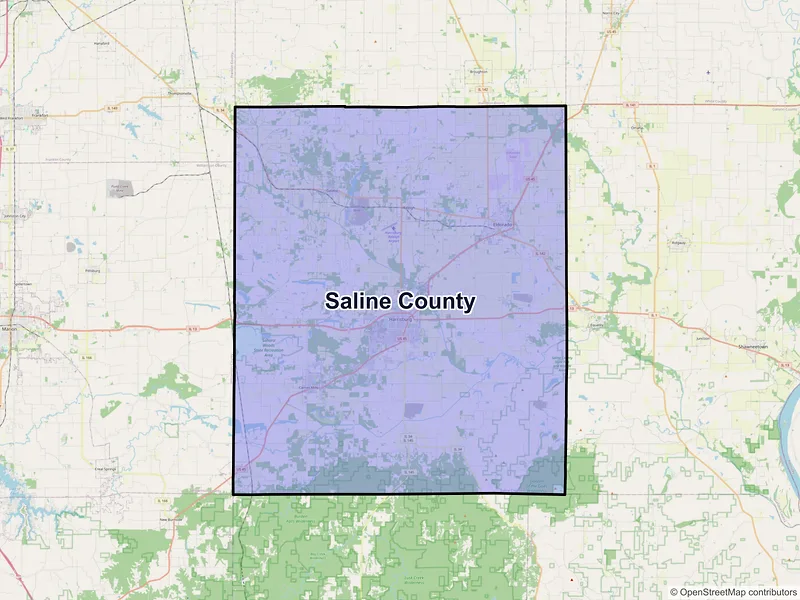 Map of Saline County, Illinois and ZIP codes