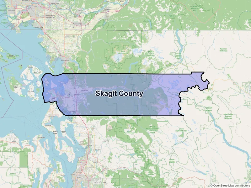 Map of Skagit County, Washington and ZIP codes