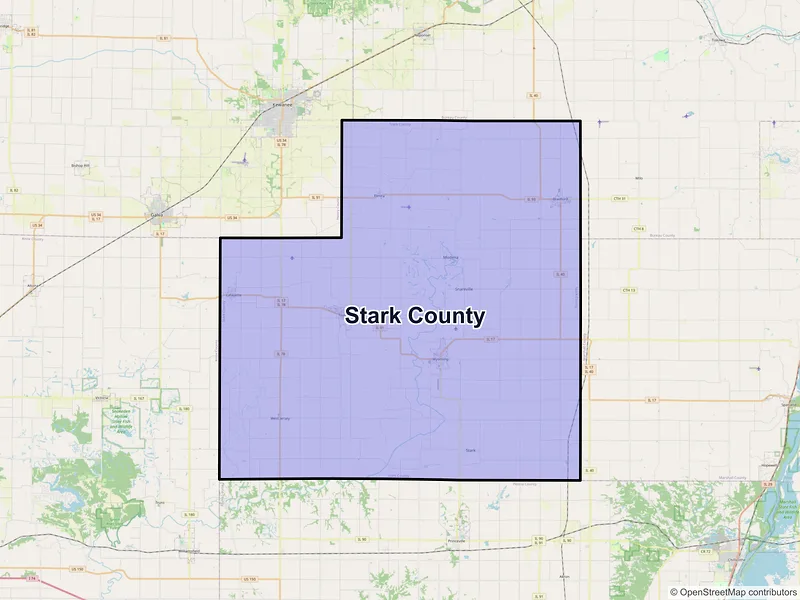 Map of Stark County, Illinois and ZIP codes