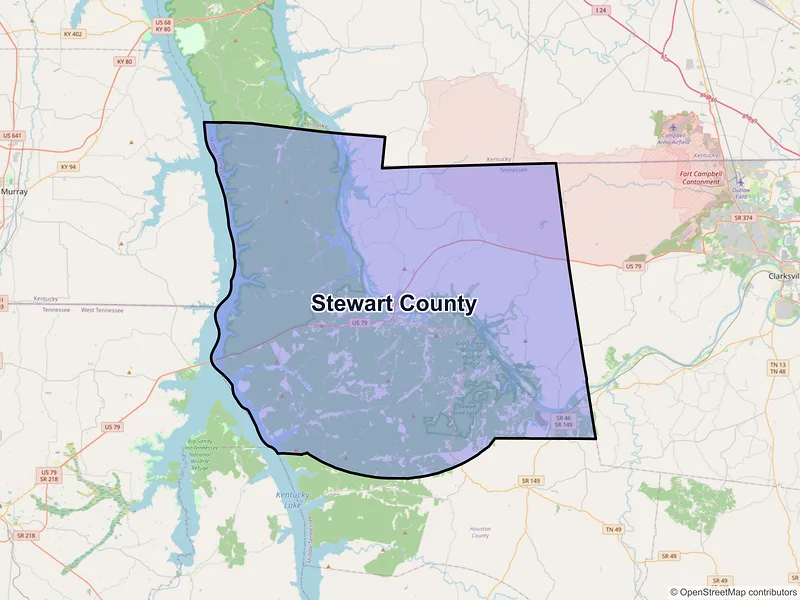 Map of Stewart County, Tennessee and ZIP codes