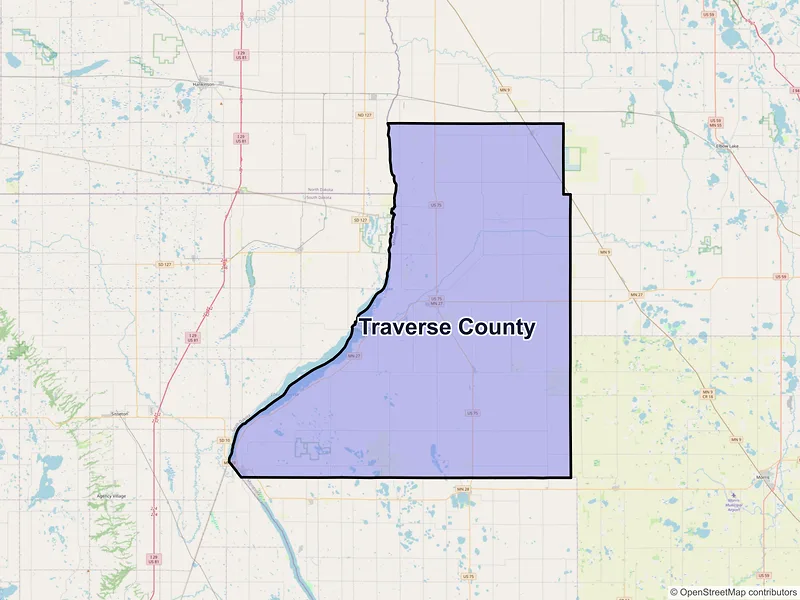 Map of Traverse County, Minnesota and ZIP codes