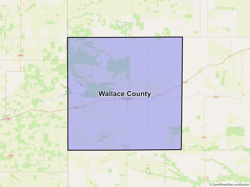Map of Wallace County, Kansas and ZIP codes