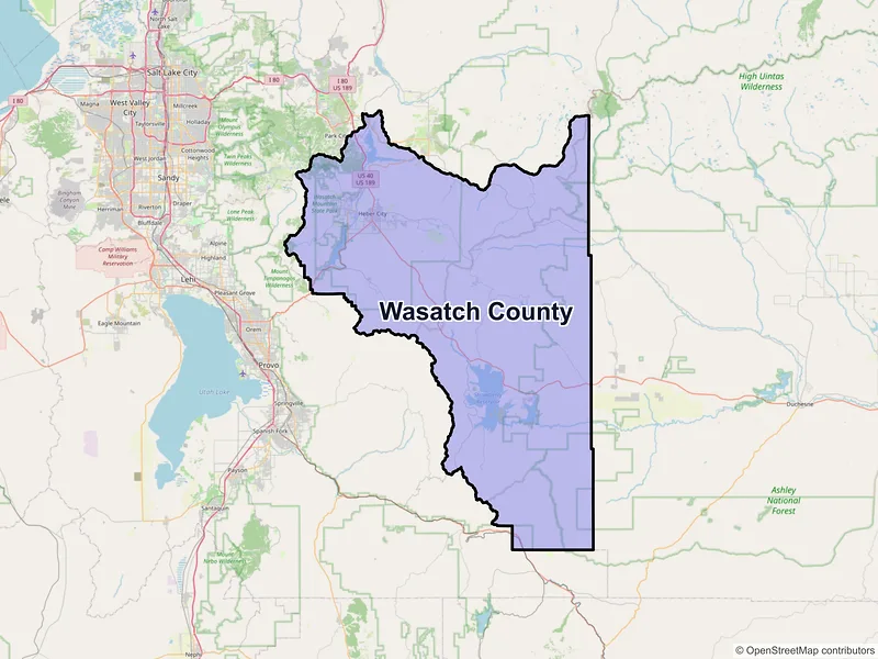 Map of Wasatch County, Utah and ZIP codes