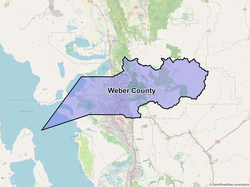 Map of Weber County, Utah and ZIP codes
