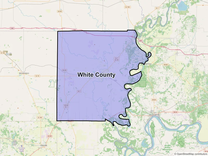 Map of White County, Illinois and ZIP codes