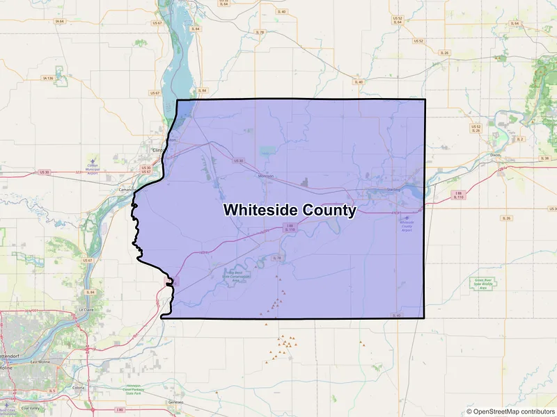 Map of Whiteside County, Illinois and ZIP codes