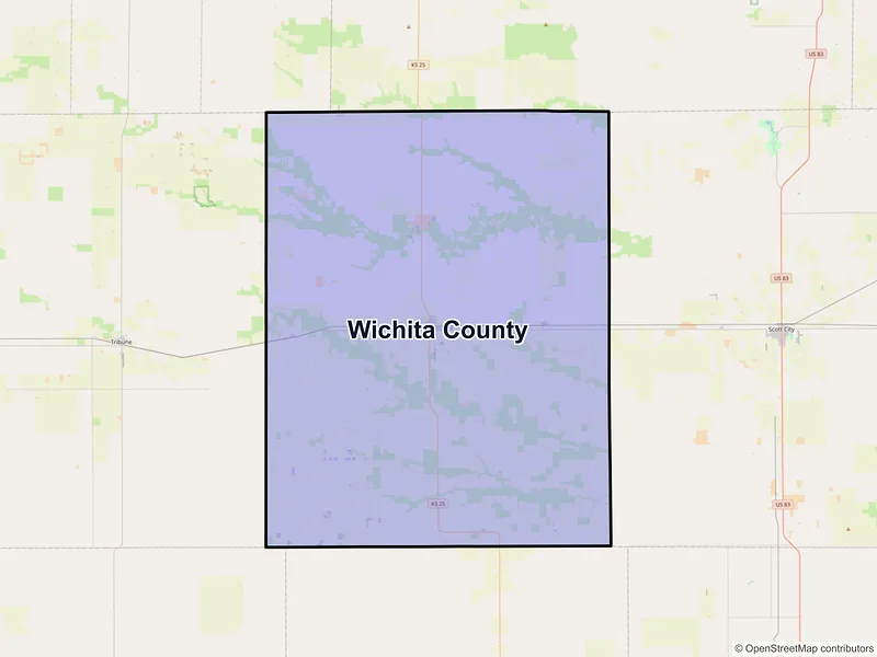 Map of Wichita County, Kansas and ZIP codes