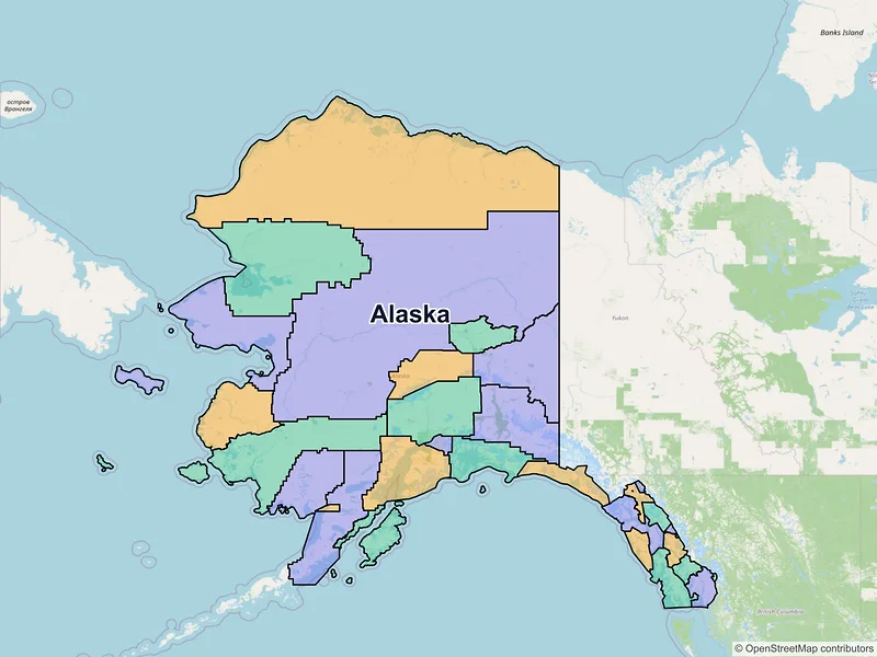 Map of Alaska ZIP codes