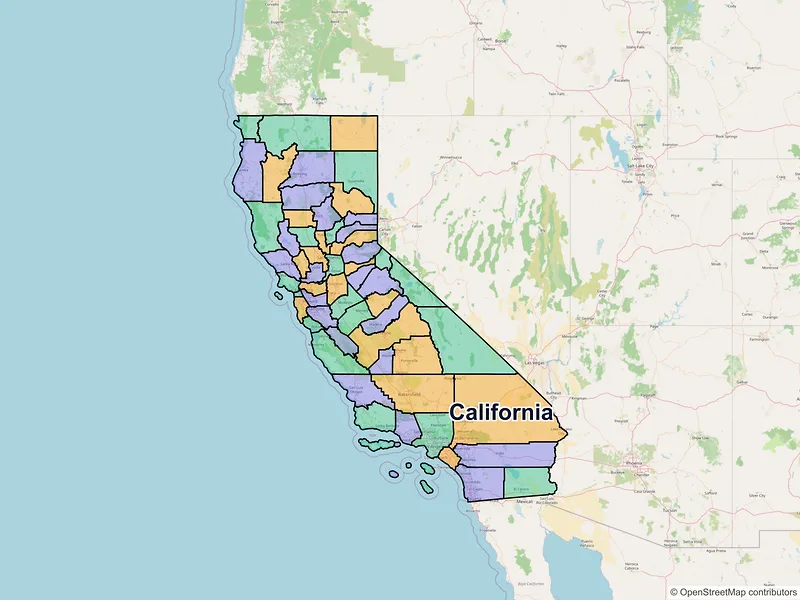 Map of California ZIP codes