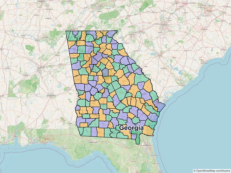 Map of Georgia ZIP codes
