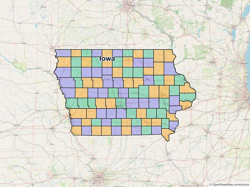 Map of Iowa ZIP codes
