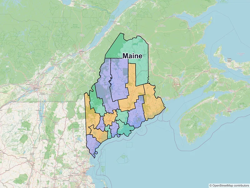 Map of Maine ZIP codes