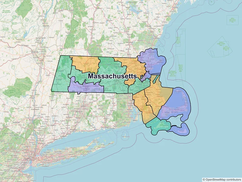Map of Massachusetts ZIP codes