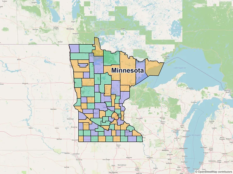 Map of Minnesota ZIP codes