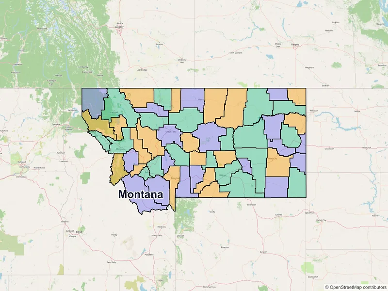 Map of Montana ZIP codes