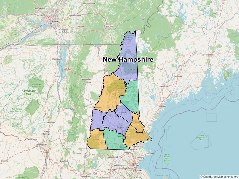 Map of New Hampshire ZIP codes