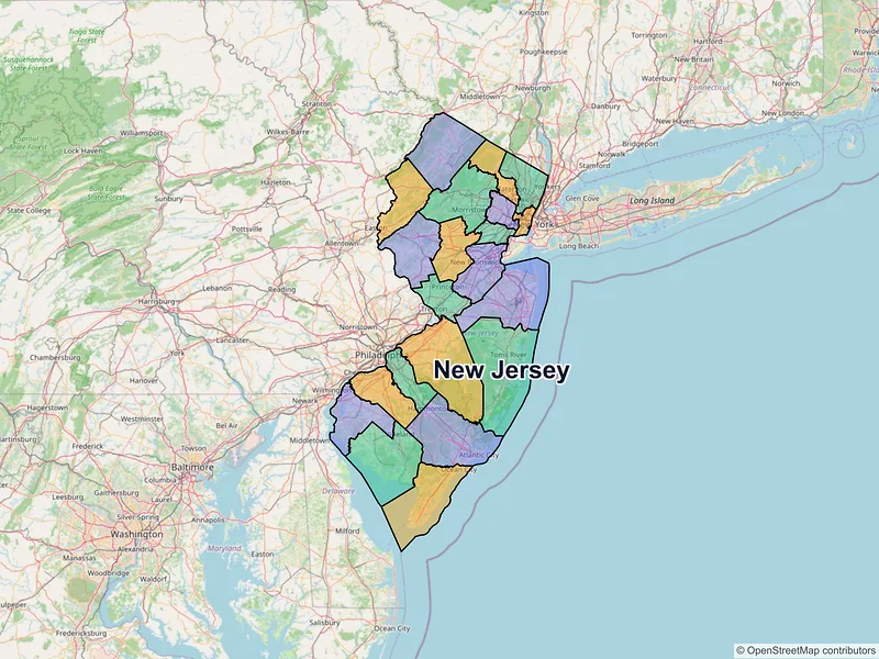 Map of New Jersey ZIP codes