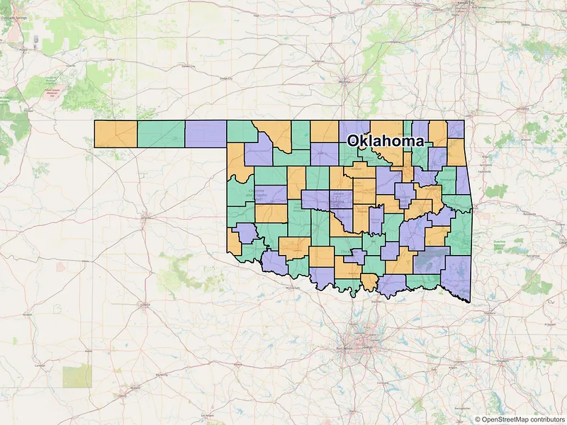 Map of Oklahoma ZIP codes