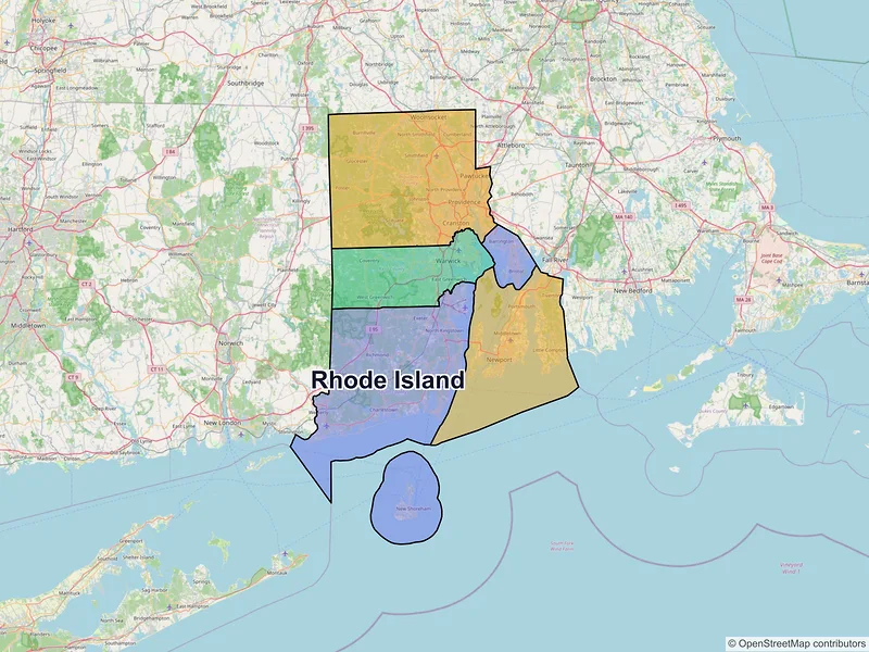 Map of Rhode Island ZIP codes
