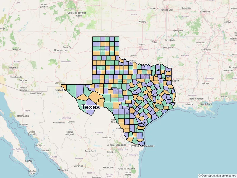 Map of Texas ZIP codes