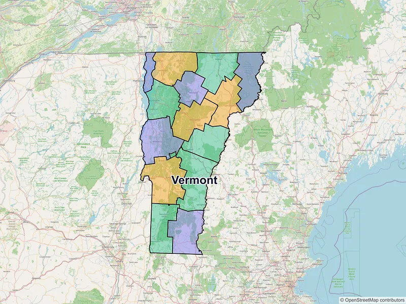 Map of Vermont ZIP codes