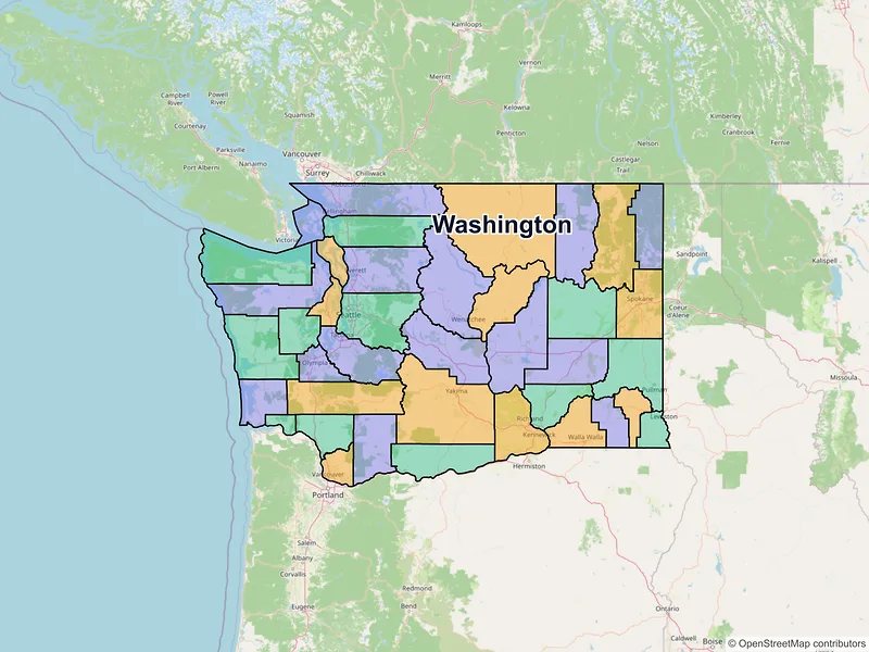Map of Washington ZIP codes