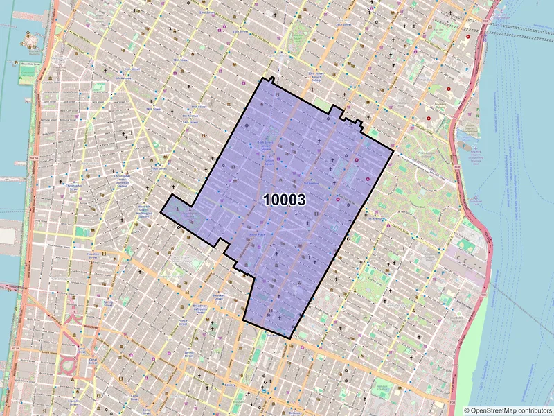 Map of ZIP Code 10003 — New York, NY