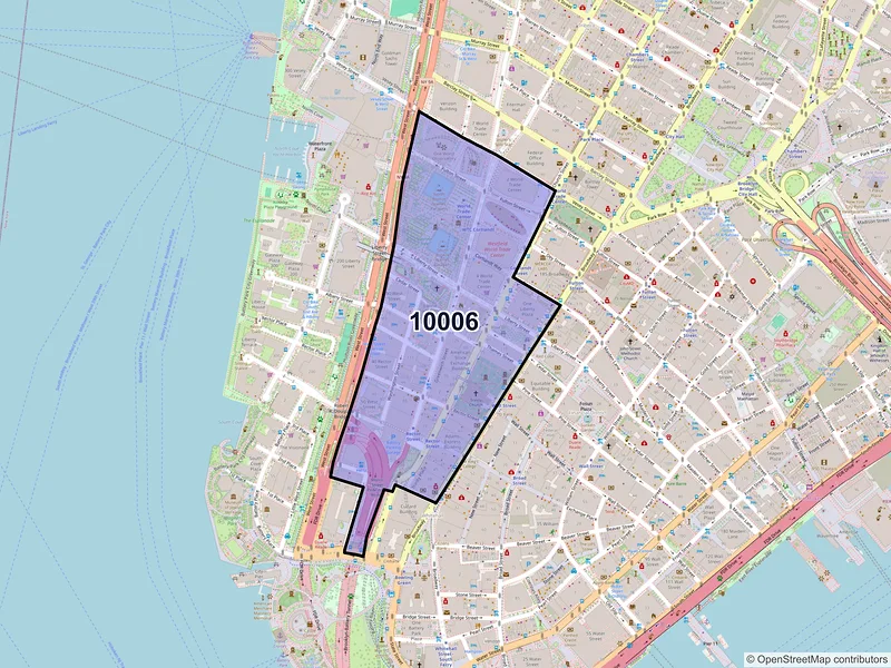Map of ZIP Code 10006 — New York, NY