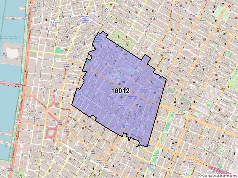 Map of ZIP Code 10012 — New York, NY