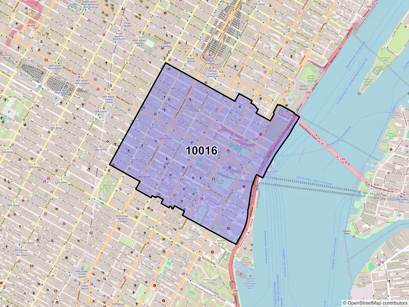 Map of ZIP Code 10016 — New York, NY