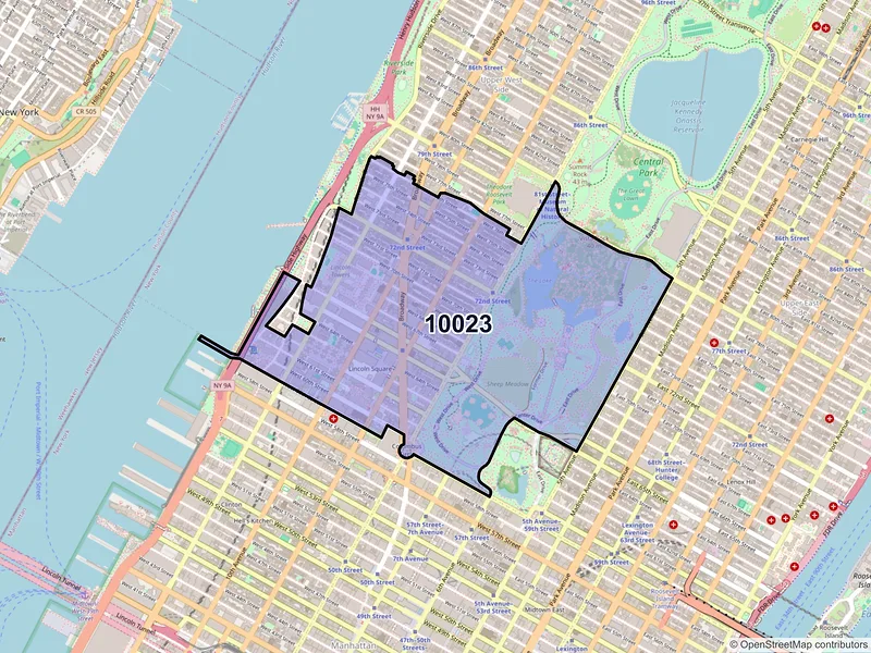 Map of ZIP Code 10023 — New York, NY