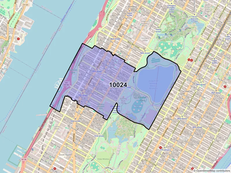 Map of ZIP Code 10024 — New York, NY