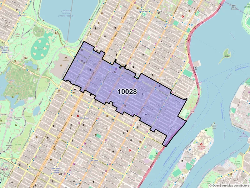 Map of ZIP Code 10028 — New York, NY