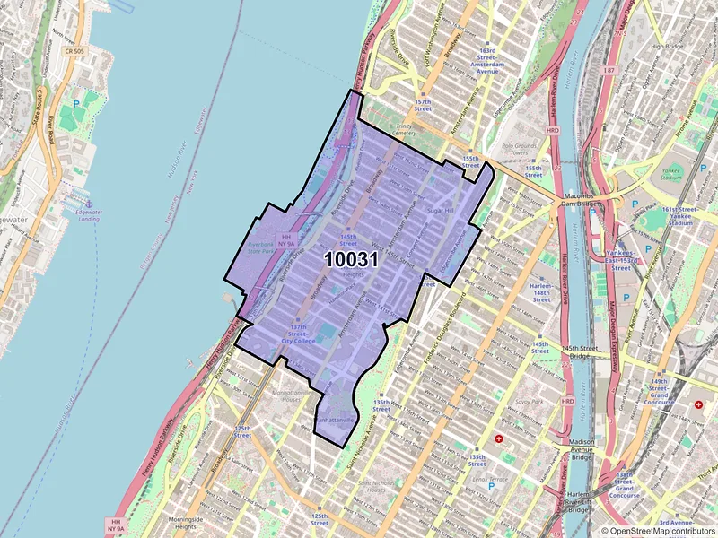 Map of ZIP Code 10031 — New York, NY