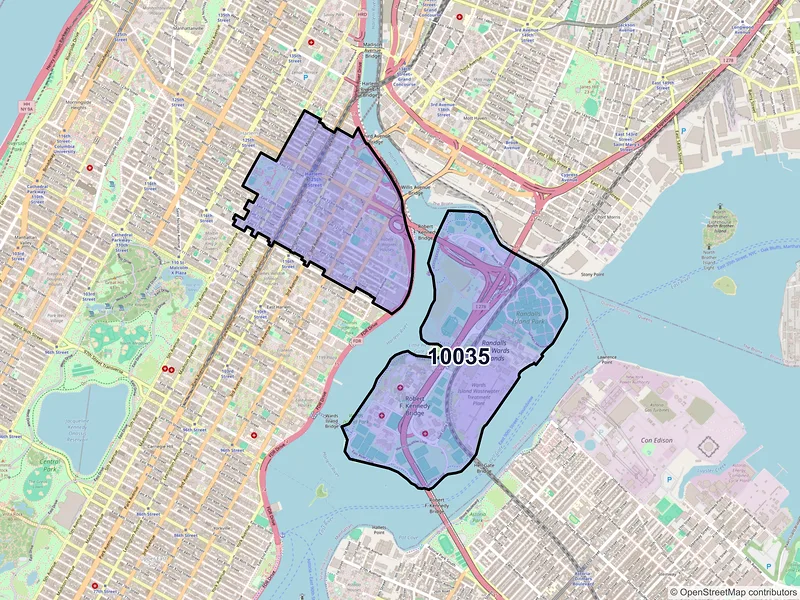 Map of ZIP Code 10035 — New York, NY