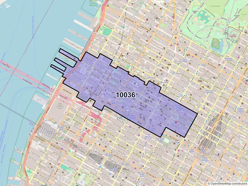 Map of ZIP Code 10036 — New York, NY
