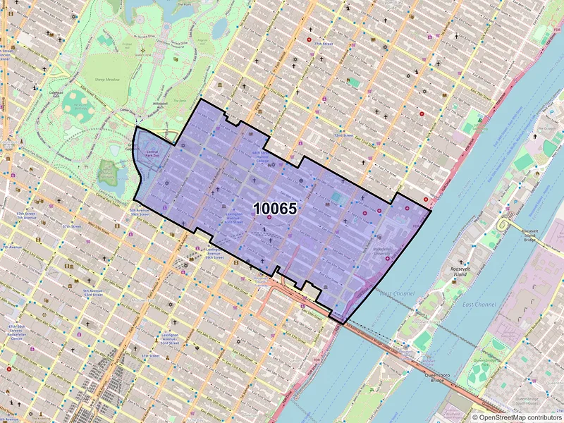 Map of ZIP Code 10065 — New York, NY