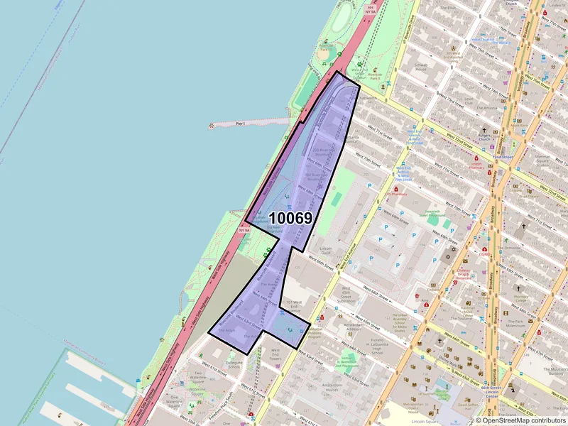 Map of ZIP Code 10069 — New York, NY