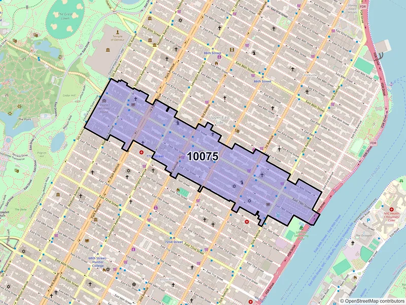 Map of ZIP Code 10075 — New York, NY