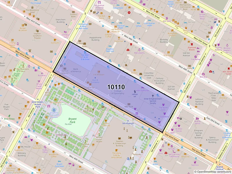 Map of ZIP Code 10110 — New York, NY