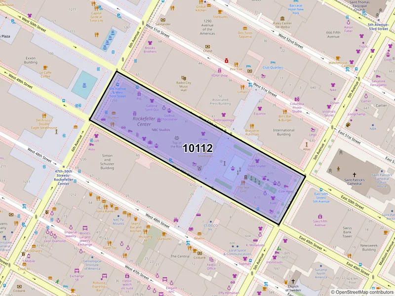 Map of ZIP Code 10112 — New York, NY