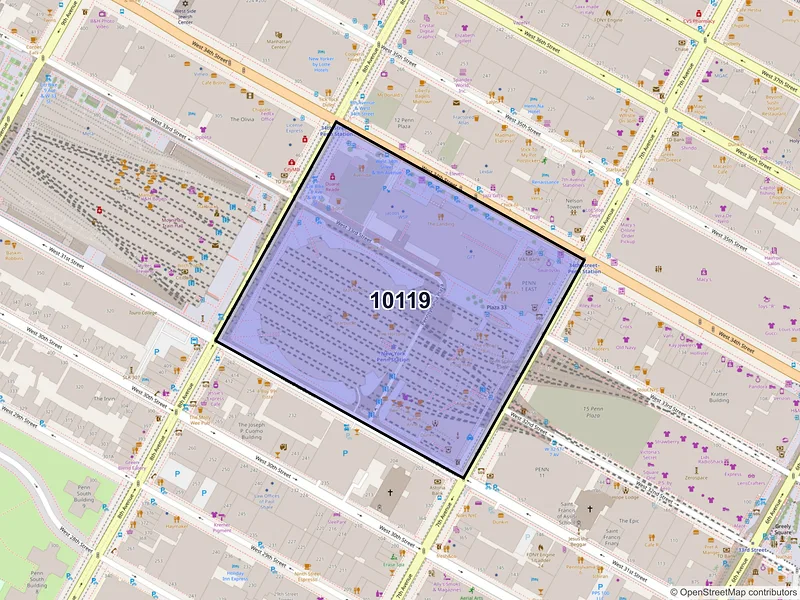 Map of ZIP Code 10119 — New York, NY