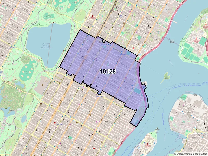 Map of ZIP Code 10128 — New York, NY