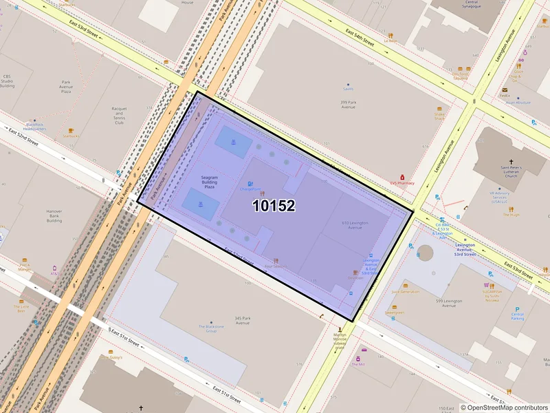 Map of ZIP Code 10152 — New York, NY