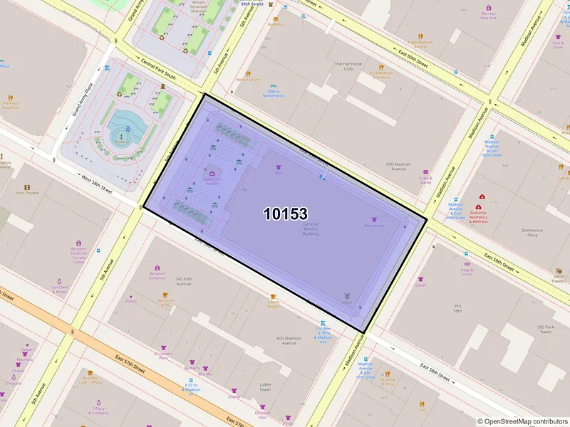 Map of ZIP Code 10153 — New York, NY