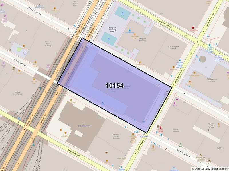 Map of ZIP Code 10154 — New York, NY