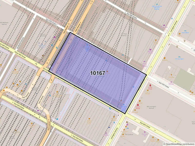 Map of ZIP Code 10167 — New York, NY