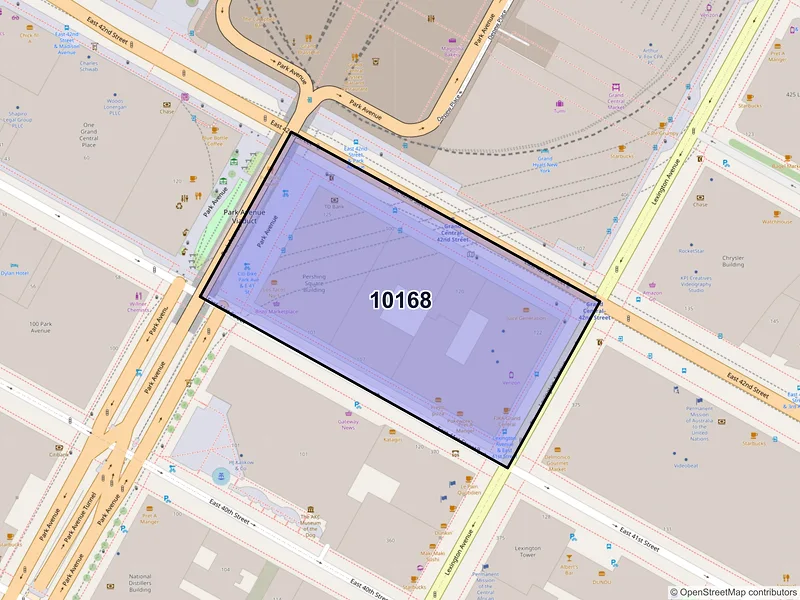 Map of ZIP Code 10168 — New York, NY