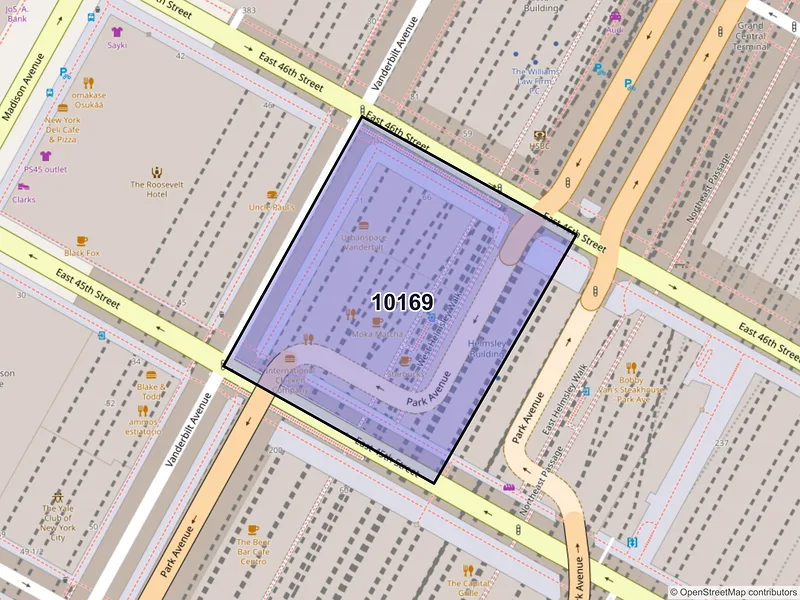 Map of ZIP Code 10169 — New York, NY