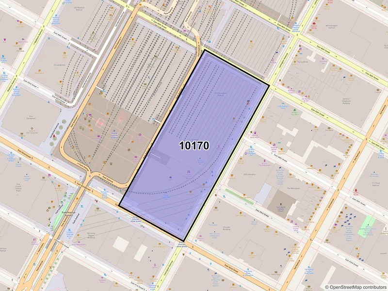 Map of ZIP Code 10170 — New York, NY